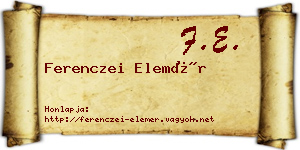 Ferenczei Elemér névjegykártya