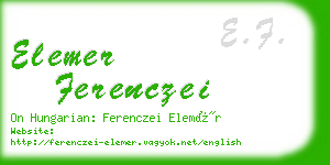 elemer ferenczei business card